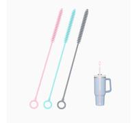 CatXQ Cepillo Limpiador para Pajitas de Silicone, 3 Unidades, Reutilizable para Stanley, Tapas, Pajitas Estrechas & Anchas, Tazas