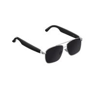 CatXQ Gafas de Sol Inteligentes IA con ChatGPT, Traducción 100+ Idiomas, Control Cámara, Aviador Antirreflejo para Hombre y Mujer - Negro