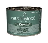 catz finefood Alimento para Gatos clásico para Adultos de Vacuno y búfalo de Agua, sin Gluten ni Cereales, sin azúcares, Comida húmeda Premium para Gatos, Fabricada en Alemania (6 latas de 200 g)