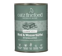 catz finefood Alimento para Gatos clásico para Adultos de Vacuno y búfalo de Agua, sin Gluten ni Cereales, sin azúcares, Comida húmeda Premium para Gatos, Fabricada en Alemania (6 latas de 400 g)