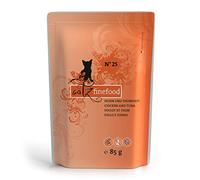 catz finefood N° 25 Pollo y atún Delicataria Comida para Gatos húmeda, refinada con Calabaza y Rosa mosqueta, 8 Bolsas de 85 g