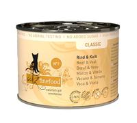 catz finefood N° 7 - Comida para Gatos húmeda de Ternera y Ternera refinada con Albaricoque y piña, 6 latas de 200 g