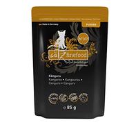 catz finefood Purrrr Canguro Monoproteína Comida húmeda para Gatos N° 107 para Gatos sensibles a la nutrición, 70% de Carne, 16 Bolsas de 85 g