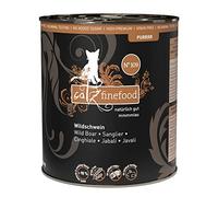 catz finefood Purrrr - Comida húmeda para Gatos con monoproteína de jabalí, n° 109, para Gatos sensibles a la nutrición, 70% de Carne, 6 latas de 800 g