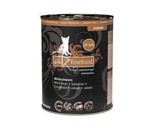catz finefood Purrrr - Comida húmeda para Gatos con monoproteína de jabalí, n° 109, para Gatos sensibles a la nutrición, 70% de Carne, 6 latas de 400 g