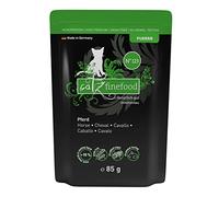 catz finefood Purrrr - Comida húmeda para Gatos con monoproteína para Caballo, n° 123, para Gatos sensibles a la nutrición, 70% de Carne, 16 Bolsas de 85 g