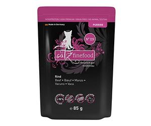 catz finefood Purrrr Pienso para Gatos monoproteína húmedo N° 119, para Gatos sensibles a la nutrición, 70% de Carne, 16 Bolsas de 85 g