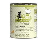 catz finefood Ragout N° 605 - Comida húmeda para Gatos con salmón y Pato, Comida húmeda para Gatos en Salsa sin Cereales y azúcar con Alto Porcentaje de Carne, 6 latas de 380 g