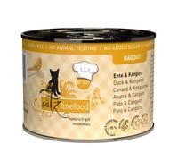 catz finefood Ragout N° 607 - Comida húmeda para Gatos con Canguro y Pato, Comida húmeda para Gatos en Salsa sin Cereales y azúcar con Alto Porcentaje de Carne, 6 latas de 190 g