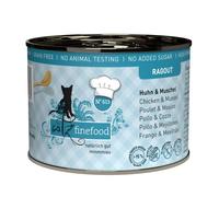 catz finefood Ragout N° 613 - Comida húmeda para Gatos con Pollo y Concha para Gatos, en Salsa sin Cereales y azúcar, con Alto Contenido de Carne, 6 latas de 190 g