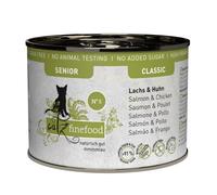 catz finefood Senior N° 05 Comida húmeda para Gatos salmón y Pollo, Comida húmeda Premium para su Gato Senior - sin Cereales, sin azúcar, Alto Porcentaje de Carne, vitaminas y minerales (6 latas de