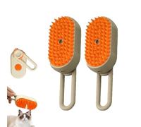 Catzcomfort Brush, Catzcomfort Cleaning Brush, 3-in-1 Self-Cleaning Steam pet grooming brushs, pet spray hair removal comb, for Cats Dogs (brown 2)