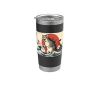 Catzilla Cat - Funny Cat Lover Anime Japanese Kawaii Meme Cat Vaso térmico de acero inoxidable de doble pared