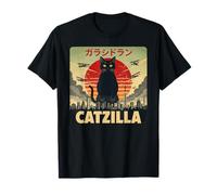 Catzilla Cat Japanese Art Funny Cat Gifts For Men Women Kid Camiseta