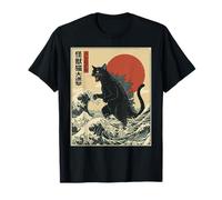 Catzilla Cat Japanese Art Funny Cat Gifts For Men Women Kid Camiseta