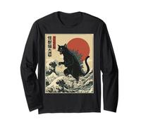 Catzilla Cat Japanese Art Funny Cat Gifts For Men Women Kid Manga Larga