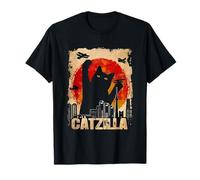 Catzilla - Divertido diseño de Gato Kawaii para Hombres y Mujeres, Anime, Estado de ánimo Camiseta