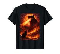 Catzilla Howling At Moon, Divertida Gata mística Vintage Camiseta