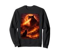 Catzilla Howling At Moon, Divertida Gata mística Vintage Sudadera
