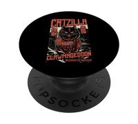 Catzilla Vintage Japonés Cat Lover Monster Movie Poster PopSockets PopGrip Adhesivo