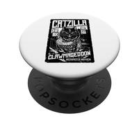 Catzilla Vintage Japonés Cat Lover Monster Movie Poster PopSockets PopGrip Adhesivo