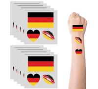 CATZUM 10 Piezas Tatuajes Temporales de Bandera Nacional de Alemania para Fans de Fútbol - Pegatinas para Pintura Corporal en Eventos Deportivos, Celebración del Mundial FIFA 2026