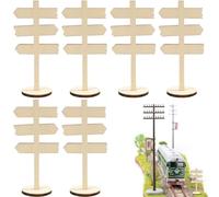 CATZUM Señales de Madera Miniatura 12 Piezas - Kit DIY para Puerta de Hadas, Mini Jardín, Casas de Muñecas y Gnomos, Decoración Temática Creativa