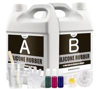 Caucho de silicona líquida - 170 oz / 4,4 L translúcido 15 A silicona líquida para hacer moldes - 1:1 relación de silicona para moldes de silicona, moldes de resina, moldes de velas, fundición