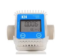 Caudalímetro con pantalla digital Medidor de flujo de combustible de aceite diésel Digital de turbina K24 Digital for productos químicos agua líquida for productos químicos flujo de agua flujo ultrasó