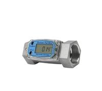 Caudalímetro de turbina electrónica for medición de líquidos, medidor de flujo de tubería en línea de agua diésel, pantalla de aleación de aluminio inoxidable, 1 ud.(1.5 inch Al Alloy)