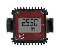 Caudalímetro digital de engranajes con rosca externa DN25 para aceite, agua y diésel, precisión ± 1%, rango de medición 10 - 100 l/min, carcasa de plástico de aluminio, pantalla digital