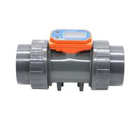 Caudalímetro digital de PVC adecuado para medir agua líquidos similares en varios ajustes, aplicaciones de estanques de peces de granja, medidor de flujo electrónico con pantalla LCD