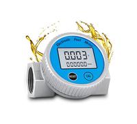 Caudalímetro digital de turbina a prueba de agua, 2,37-26,41 GPM, para agua, diésel, combustible, metanol, queroseno y aceite (1 pulg. NPT)