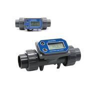 Caudalímetro digital de turbina DN25-80 con pantalla LCD, medidor electrónico de caudal de agua líquida de tubería de PVC Lecturas precisas(Battery Type,DN40)