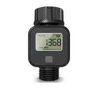 Caudalímetro, Medidor digital de caudal agua alta precisión IP6X. Mide el consumo y for riego jardines al aire libre(SGS05-NH)