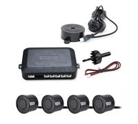 Caudalímetro para coche Kit de sensor aparcamiento universal para coche, 12 V, 22 mm, 4 sensores, zumbador, radar marcha atrás, alerta sonora, sistema sonda indicadora(Black)