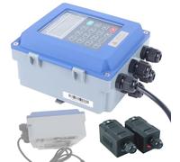 Caudalímetro portátil con abrazadera, sensor de líquido no invasivo para agua, aceite, aguas residuales, caudalímetro ultrasónico digital de montaje en pared, -30~160 ℃(DN50-700)