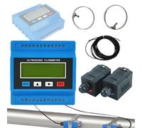 Caudalímetro ultrasónico digital de montaje en pared para líquidos, caudalímetro de agua con abrazadera para montaje en pared de -30~160 ℃ con transductor pequeño(DN50-700)
