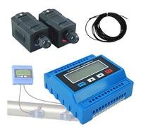 Caudalímetro ultrasónico digital de montaje en pared para líquidos, caudalímetro de agua con abrazadera para montaje en pared de -30~160 ℃ con transductor pequeño(DN15-100)