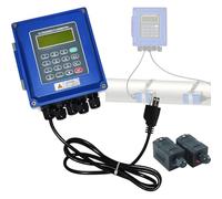 Caudalímetro ultrasónico digital de montaje en pared para líquidos, para diámetros de tubería de DN15 a 6000 mm, caudalímetro portátil con abrazadera, temperatura de -30 a 160 °C(DN50-700)