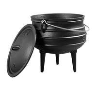 Cauldron 0.8L Witches Cauldron with Lid and Handle Camping Pot Cookware Dutch Oven with 3 Long Legs Cast Iron Simmer Pot for Fireplace Coal Cooking Halloween Decorations Style 1