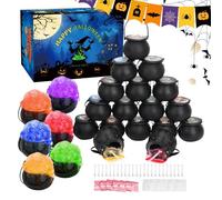Cauldron Bowl Container, Witch Kettle Pot, Candy Holder Handle, Lightweight Polymer, Easy Carry Design, Perfect for Craft Project Home Decoration Yard Theater Restaurant Party School Event