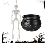 Cauldron Bowl, decoración de fiestas, decoración al aire libre, decoración de vacaciones, temática festival Centerpiece House Classroom Mesa, Spooky Witch Prop for Indoor Kitchen Summer Home Ghost