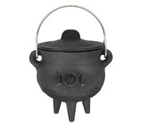 Cauldron de Bruja - Castor de Halloween Bast Box, Black Cover Kettle | Patrón de hechicero de Miedo, Tema Halloween, Mango rústico, Accesorio para Fiestas para la decoración del hogar