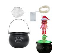 Cauldron de Halloween con luces LED | Black Cauldron Prop with Lights | Sturdy Cauldron Decor for Halloween Party, Entrance, Mesa, TV Gabinet, and Fireplace