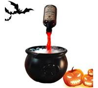 Cauldron Halloween Decor, Spooky Cauldron, 15.75 inches, Party Table Display with Floating Potion Bottles and Mist Diffuser, Festive Prop for Kitchen, Yard, Garden, Mantel, Room Indoor Outdoor