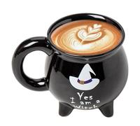 Cauldron Mug - 16cm, Ceramic Coffee Mug, Witch Hat Design | Microwave Safe, Decorative Drinkware, Halloween Mugs For Cappuccino, Latte, Tea, Juice, Milk, Cold Drinks, Party Use, Tabletop Office