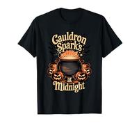 Cauldron Sparks at Midnight Funny Magic Halloween Camiseta