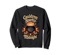 Cauldron Sparks at Midnight Funny Magic Halloween Sudadera