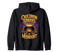Cauldron Sparks at Midnight Funny Magic Halloween Sudadera con Capucha
